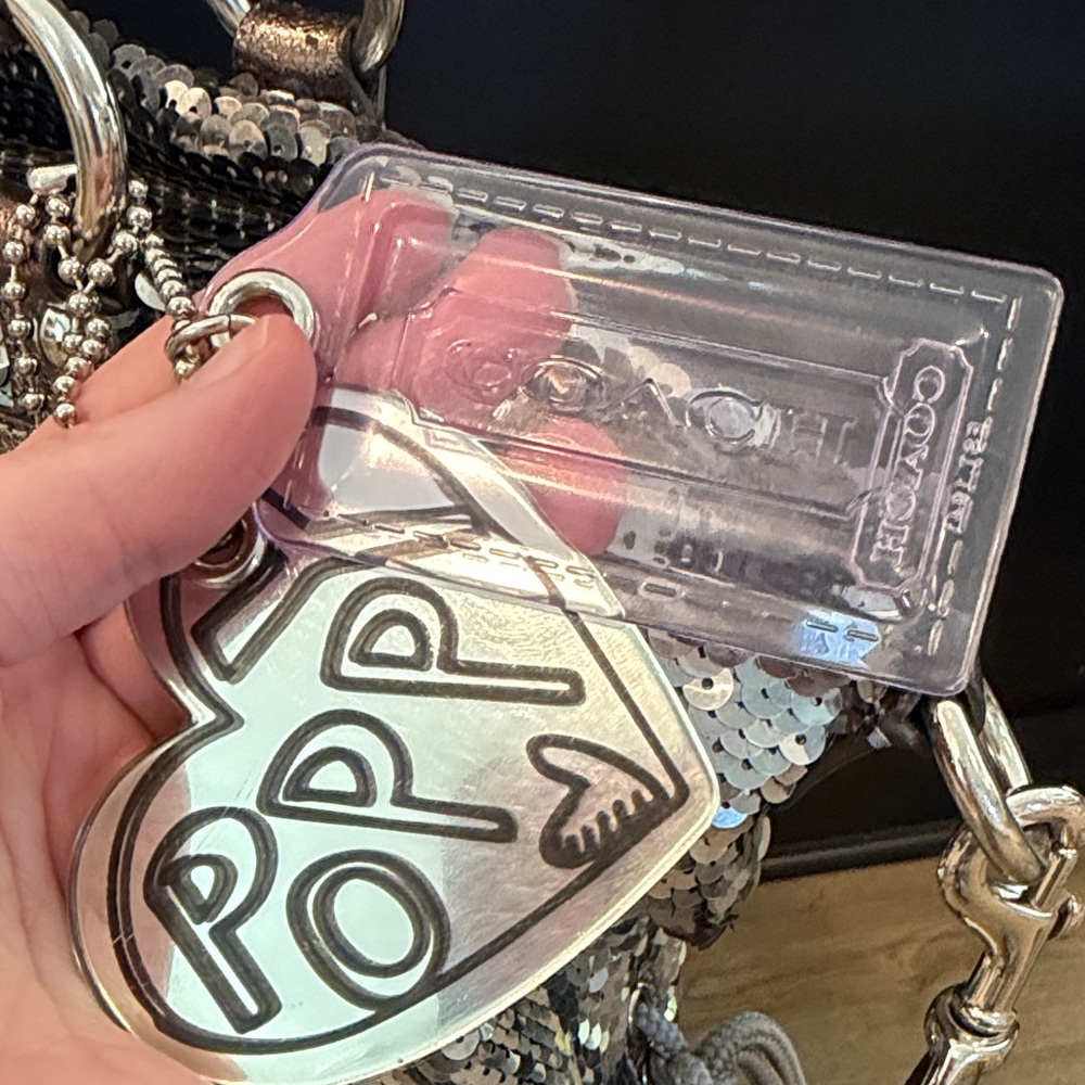 Coach Poppy Sequin Shoulder Bag in Gold and Silver - Picture 4 of 12